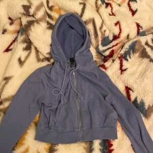 Cropped Zip Up Hoodie